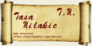 Tasa Milakić vizit kartica